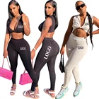 Women Clothing 2 Piece Sets Short Sleeve Crop Top Jogging Suits Custom LOGO Gym Sets Sexy Casual 2 Piece Pants Set RS00668