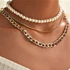 Pearl Fashion Necklace 2021 New Style Multilayer Pearl Fashion Necklace For Lady G-37