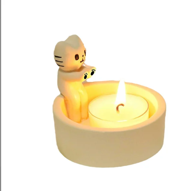 Candle Holder Warming Paws Cartoon Kitten Candles Cute Scented Tea Light holders decor Cat Decor for Lover Gift for Christmas