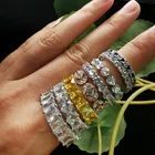 Gold Rings RINNTIN SR48 Women Men Jewelry 925 Silver Gold Plated Cubic Zircon Diamond Wedding Rings