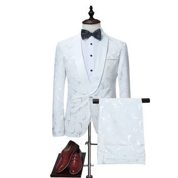 Men's Suits White Grooms Weddings Coat Pant Set Groom Wear Casual Mens Blazers Clothes Wedding Suit for Men