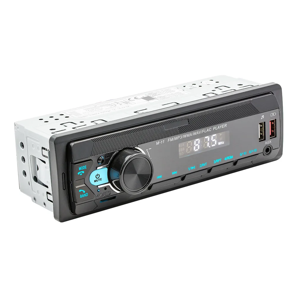 1Din MP3 Car Audio Radio BT Wireless Dual USB Colorful Lights Phone APP Control Voice Assistant Portable CD for DVD VCD