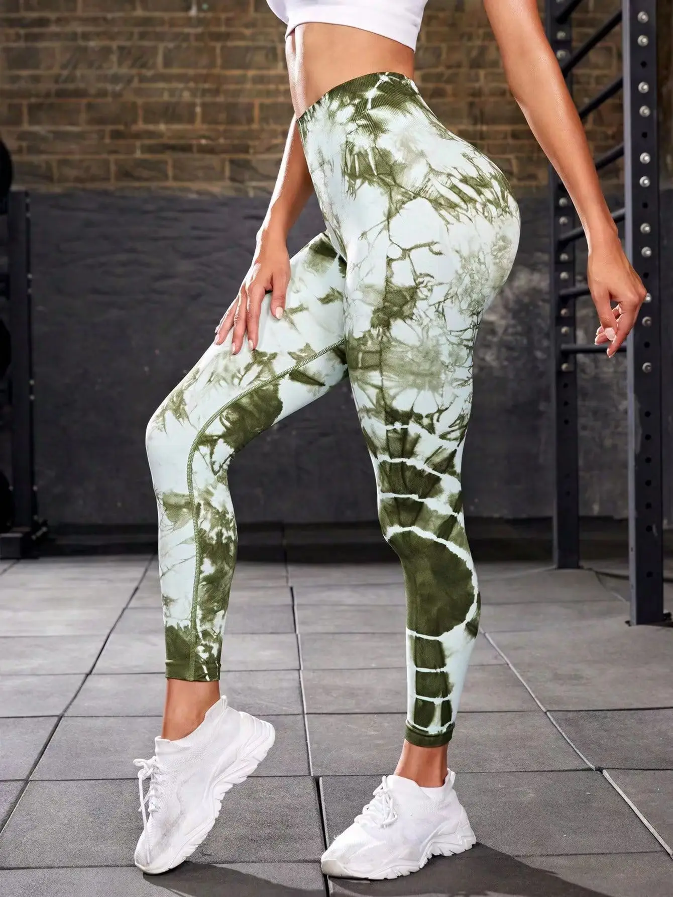 Hot selling tie dyed yoga pants sports high waist and hip lifting tight fitness pants women's fitness clothes