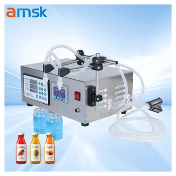 GFK-280-2 Double Head Semi-Automatic Convenience Portable Electric Fruit Juice Wine Seasoning No Sticky Liquid Filling Machine