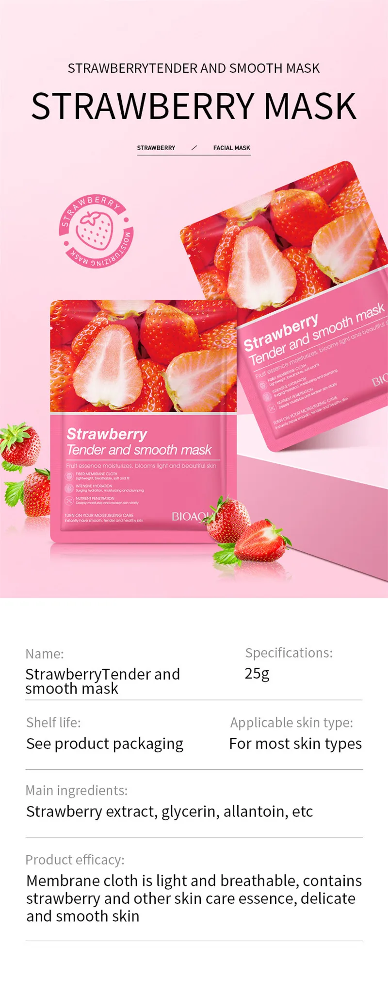 Oem Natural Fruits Face Masks Skincare Antiacne Moisturizing Skin