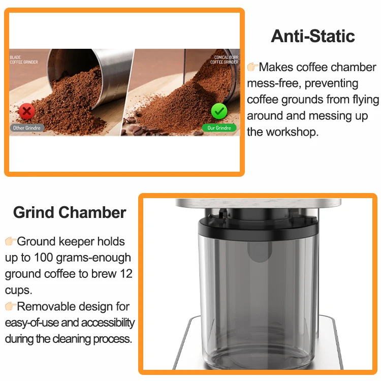 Conical Burr Coffee Grinder Coffee Grinder With Adjustable Setting