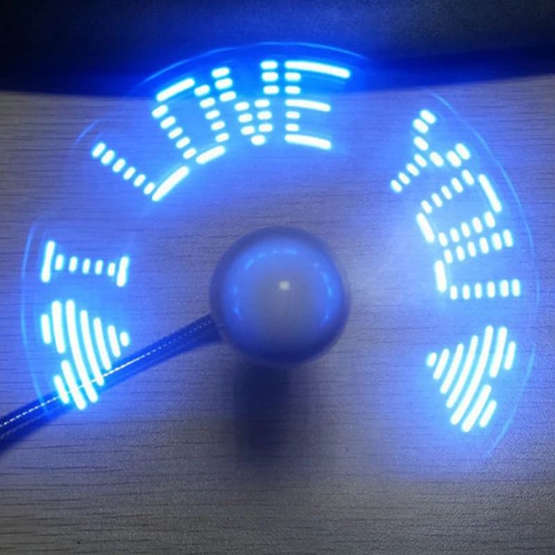 Mini Flexible Ventilateur Lumière LED Clock USB Horloge Fan Pour PC Laptop 