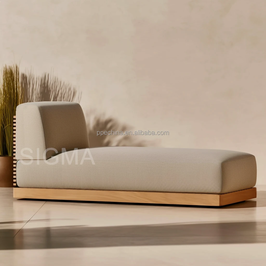 Outdoor daybed solid wood sun bed high-quality new customized outdoor chaise lounger