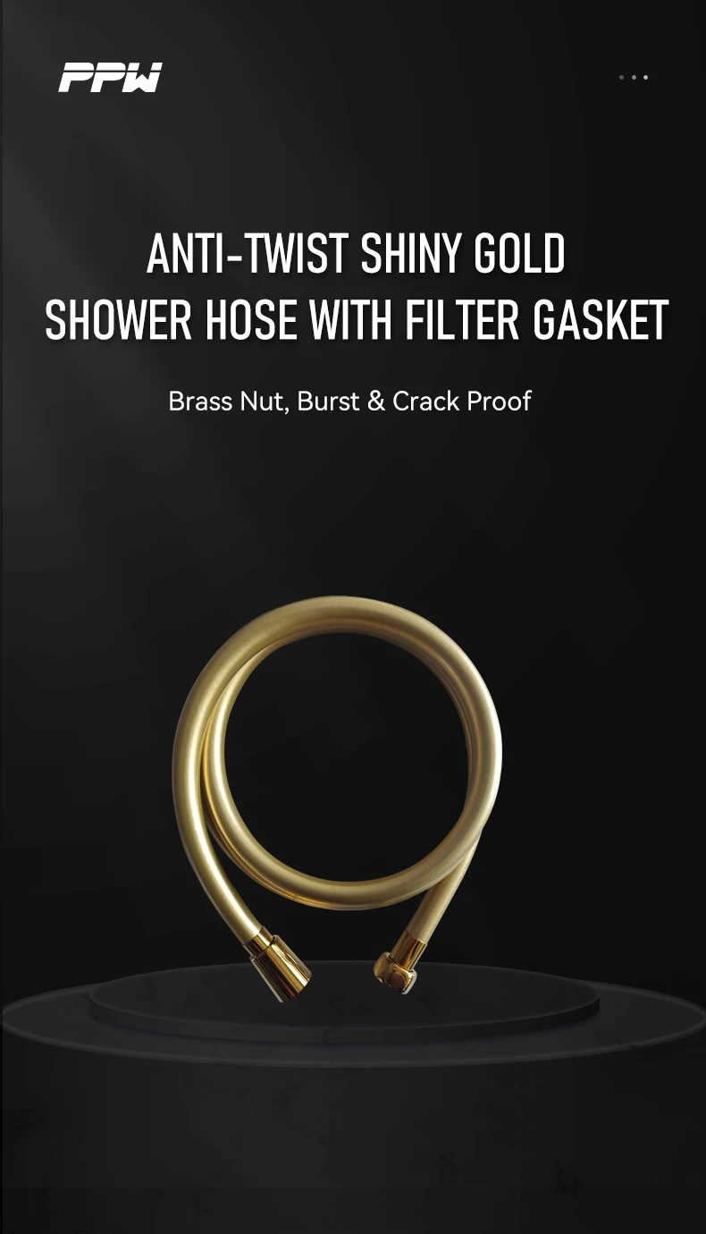Gold Explosion-Proof Shower Hose, High Pressure Resistant Anti-Leak Anti-Twist PVC Shower Pipe supplier