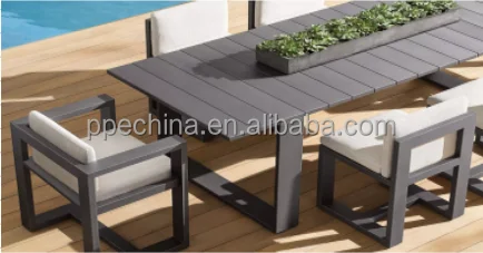 Aluminum casting outdoor garden furniture luxury patio dinning table set