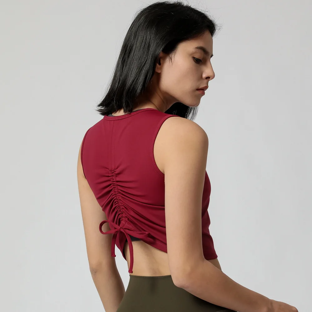Women Sleeveless Stretchy Shirts Workout Skin Friendly Yoga Crop Top Running Vest