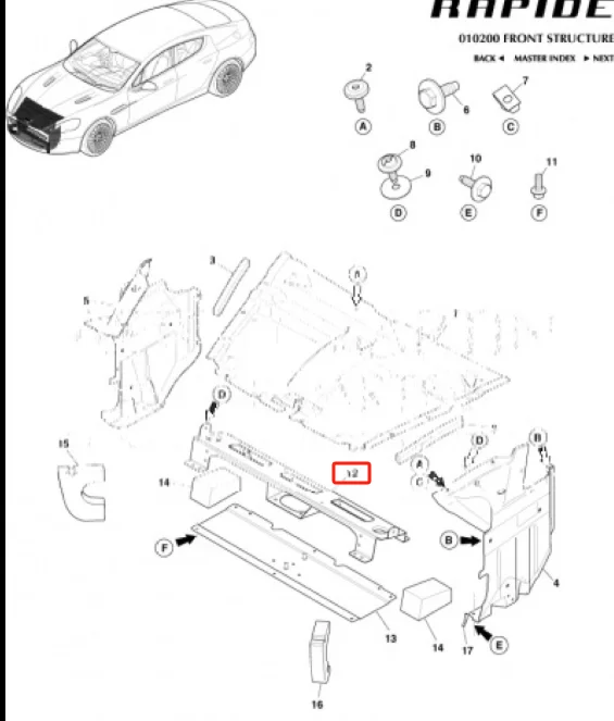 Aluminium Radiator Under Bracket For Aston Martin Rapide DB9 DBS Easy Install 8G438052AD Auto Used Parts Radiator Lower Support details