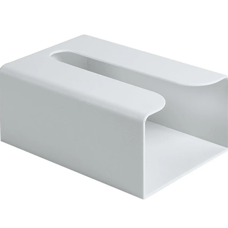 E1665 Household Self Adhesive Bathroom Kitchen Paper Holder Toilet Wall Mounting Plastic Adhesive Tissue Boxes