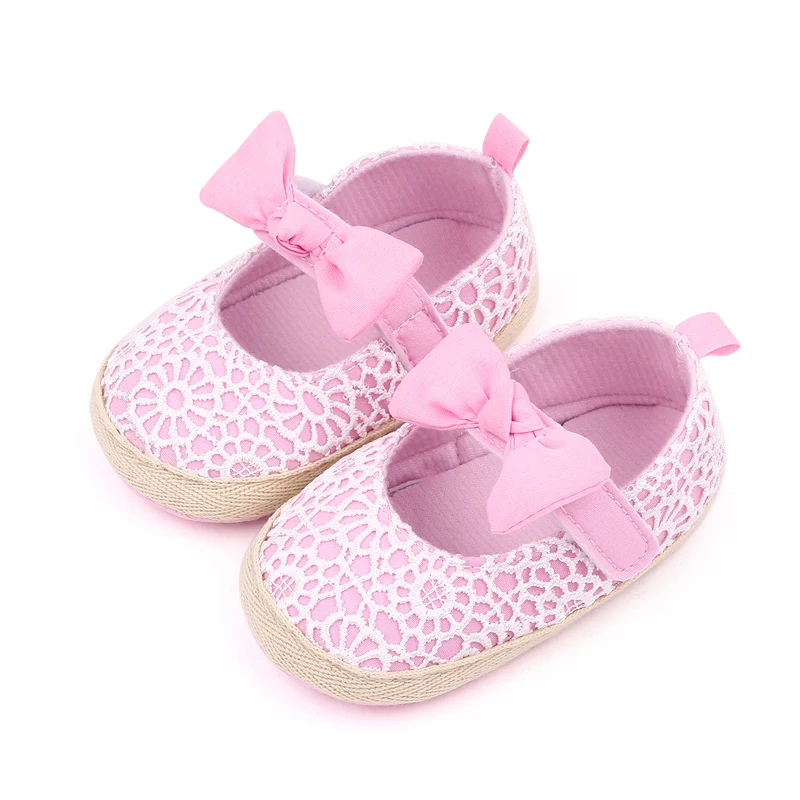Spring and Autumn Bow Soft Soled Princess Baby Toddler Shoes for Girls factory