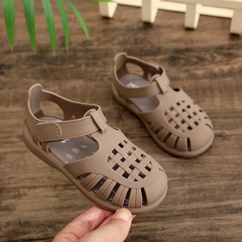 2023 Hot Sell Kids Roman Shoes Toddler Candy Color Girl Boys Anti Slip Casual Jelly Sandal Shoes For Children