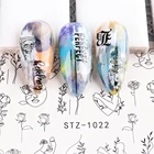 Nail Decorating Nails Various Styles Abstract Women Nail Decals Water Black Leaf Sliders Nail Art Decor Gel Polish Sticker