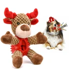 Christmas Dog Plush Toys Squeaky Toys For Dog Interactive Stuffed Dog Chew Toys