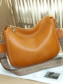 luxury handbags for women first layer vegetable tanned cowhide underarm leather women's bag oil wax leather crossbody soft bag