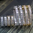Diamond Earrings For Women Mister Jewelry Small Large Gold Plated Baguette Diamond Hoop Earring For Women