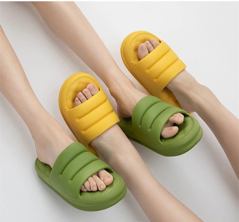 2023 Heave-soled Flip-flops Slippers Female Summer Outdoor Non-slip Couple Slides Sandals