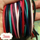 Leather Cord Cord Wholesale Colorful 3mm Round Soft Stitched PU Leather Cord For Jewelry Making