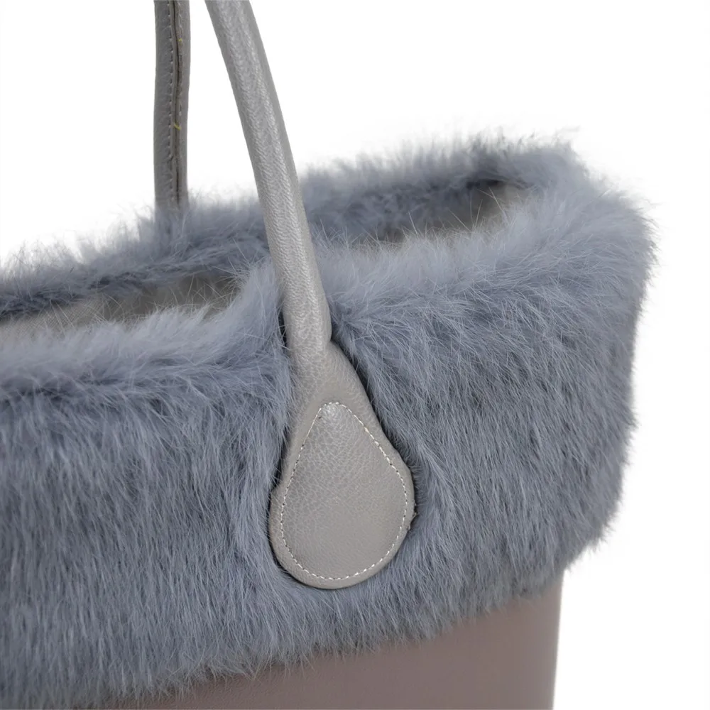 Classic Mini Size Faux fur Rabbit's Plush Trim for Thermal Decoration obag O bag 