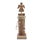 Wood Wood Wood Craft Wooden Stump Tied Jute String With Tree Angel Star Standing On