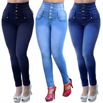 Women's High Waist Denim Stretch Women's High Belly Jeans High waist jeans, tummy control jeans, women's jeans products