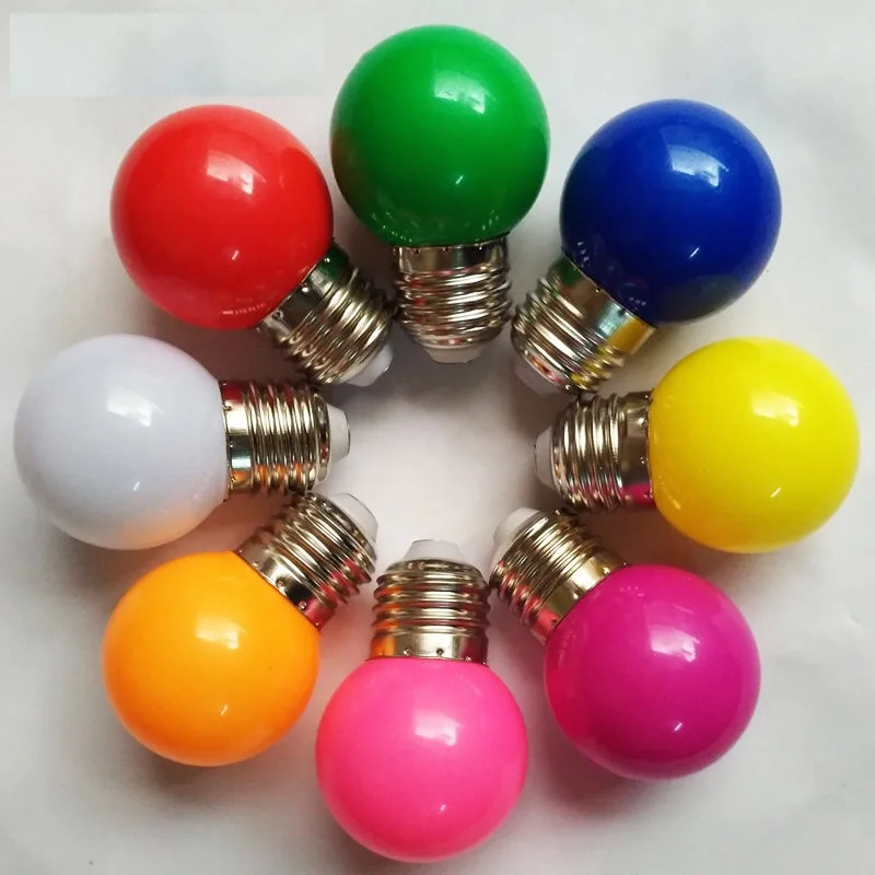 Colorful led bulb Seven-color household e27 screw energy saving lantern Red purple pink yellow green blue lamp decoration bulb