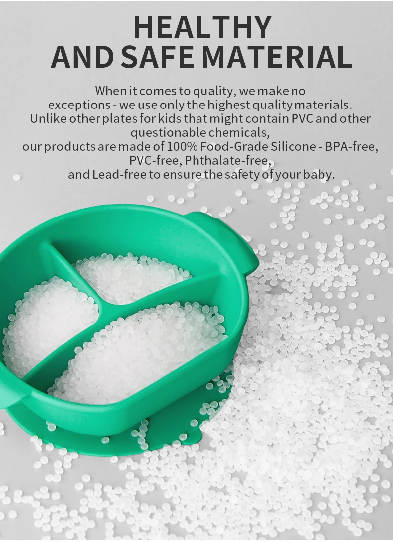 Custom Baby Feeding Bowl Set with Suction Cup Base Food Grade Non-Toxic BPA Free silicone baby bowl  for Toddlers