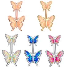 10pcs/set Butterflies Dripping up Down Navel Ring Jewelry Stainless Steel Body Piercing for Women for Wedding Engagement Gift