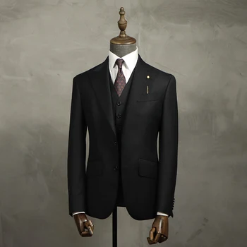 MTM Tailor Custom Suit Italian Style Bespoke Half Canvas Naples Shoulder Suit Hand Made Men Suit 100% Wool