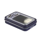 Tin Box Small Metal Rectangular Tin Box With PET Window