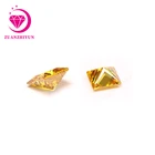 China Supplier Gemstone Princess Cut Yellow Color Square Zircon
