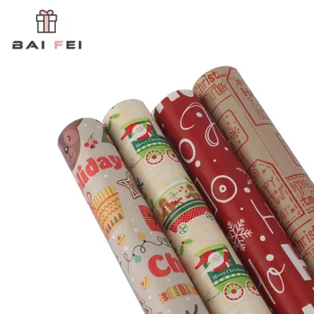 Wrapping paper roll for packaging custom christmas wrapping paper for flowers wrapping holiday birthday kraft roll Manufacturer