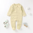 100% Cotton Wholesale 100% Organic Cotton Anti-Slip Footed Sleeper For Babies