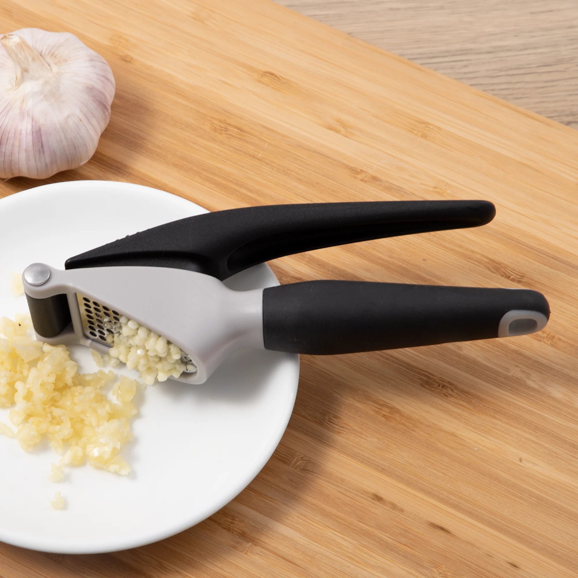 Light Duty Stainless Steel Garlic Press And Ginger Grater Kitchen Utensil