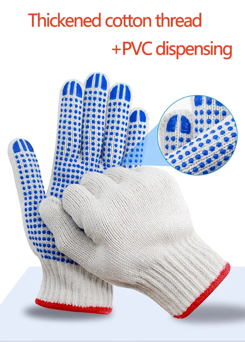 Industrial Work Pvc Dotted Gloves With Excellent Grip Cotton Glove