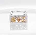 Gold Rings Gold New Fashion Real Gold Wedding Rings 18K With Diamond In Rings