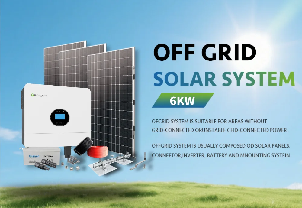QIANEN 6KW Off-Grid Home Solar Power System Kit Rooftop Solar Panel Mounting System Energy Storage for Home Use factory