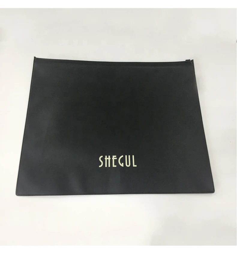 wholesale custom printed clear frosted matt black eva made plastic zipper hoodie packaging bag with hot stamping black foil logo