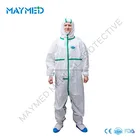 Disposable Non Woven Type 4/5/6 Anti Static Safety Non Woven Microporous Coveralls With Sealed Tapes
