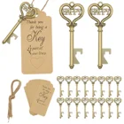 2021 New 10pcs Rose Gold Key Bottle Opener With Thank You Paper Tags For Wedding Guests Souvenirs Favors