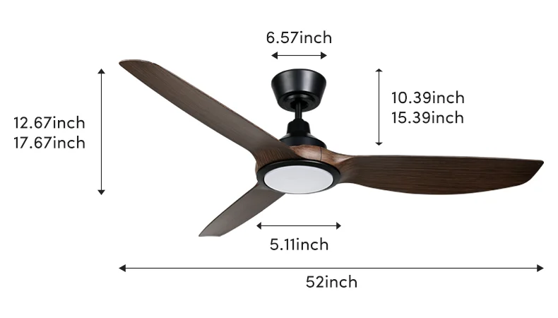 Ceiling Fan, 52-Inch, LED, ABS, 220V - detail 10