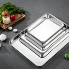 Steel Serving Tray 430 Stainless Steel Rectangular Hotel Buffet Barbecue Serving Food Tray