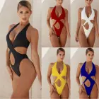 Cut 2021wholesale Sexy Halter Printed Swimsuit 1 Piece Cut Out Plus Sizes Swimsuits Bikini For Women