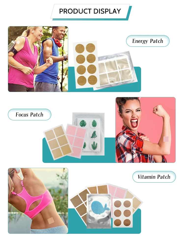 2022 Hot Selling Self Adhesive Vitamin Stickers Energy Boost Hangover Sleep Focus Patches supplier