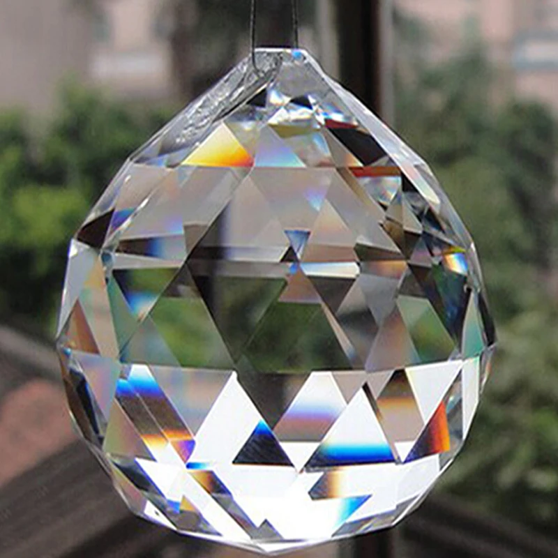 20mm Yellow Ball Chandelier Crystals Prism Suncatcher Faceted Ball 