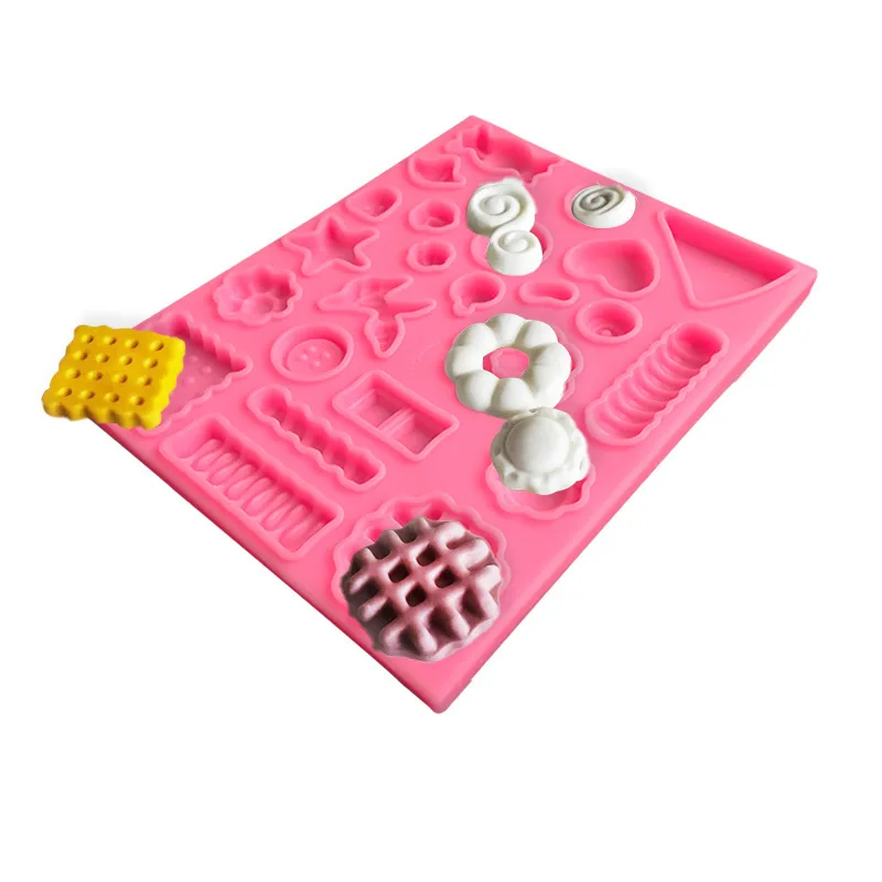 Hot sale 3D chocolate silicone mold DIY glue mold Waffle dessert cookie sandwich candy chocolate cake baking mold