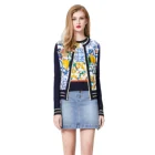 White Coats Black And White Italian Irregular Floral Printed Silk And Polyester Winter Fashion Coats